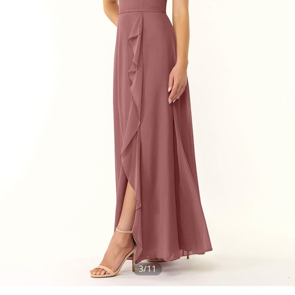 AZAZIE NAEEM A-Line Ruched Chiffon Floor-Length Dress - Picture 4 of 7